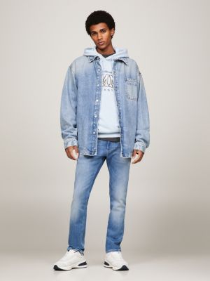 denim scanton slim jeans mit fade-effekten für herren - tommy jeans