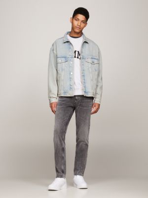 denim scanton slim jeans mit fade-effekten für herren - tommy jeans