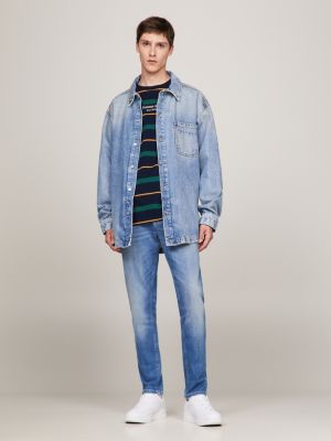 denim austin tapered slim jeans mit fade-effekt für herren - tommy jeans