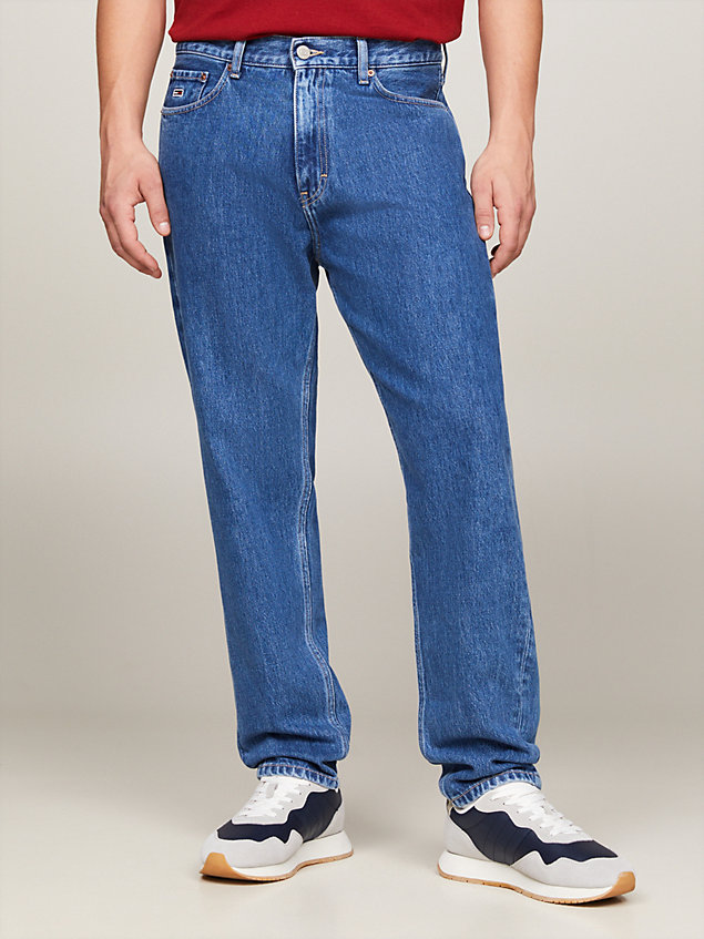 denim jeansy isaac o luźnym kroju dla mężczyźni - tommy jeans