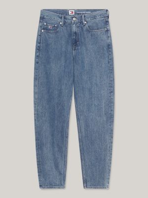 Jeans Isaac relaxed fit affusolati con scoloriture, Denim