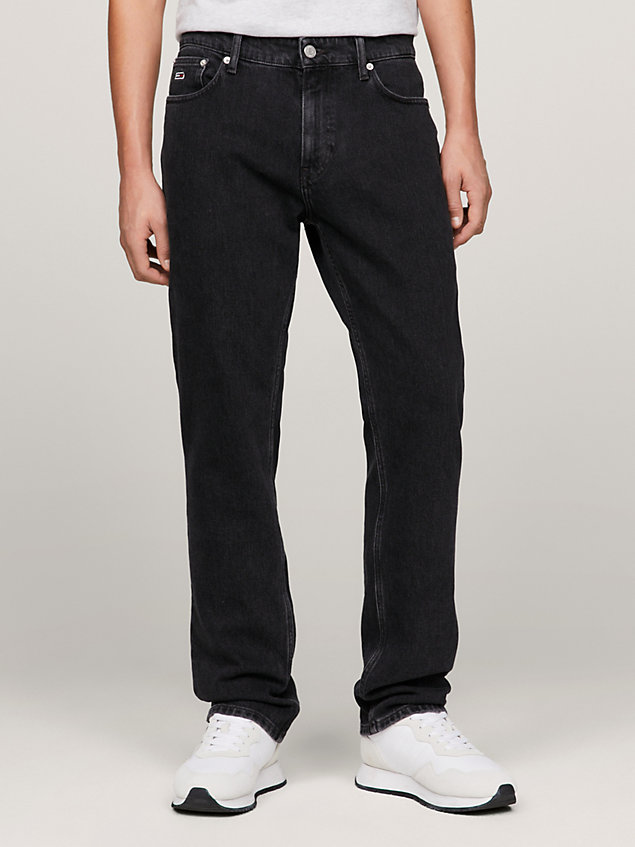 jean droit coupe standard ryan noir délavé denim pour hommes tommy jeans