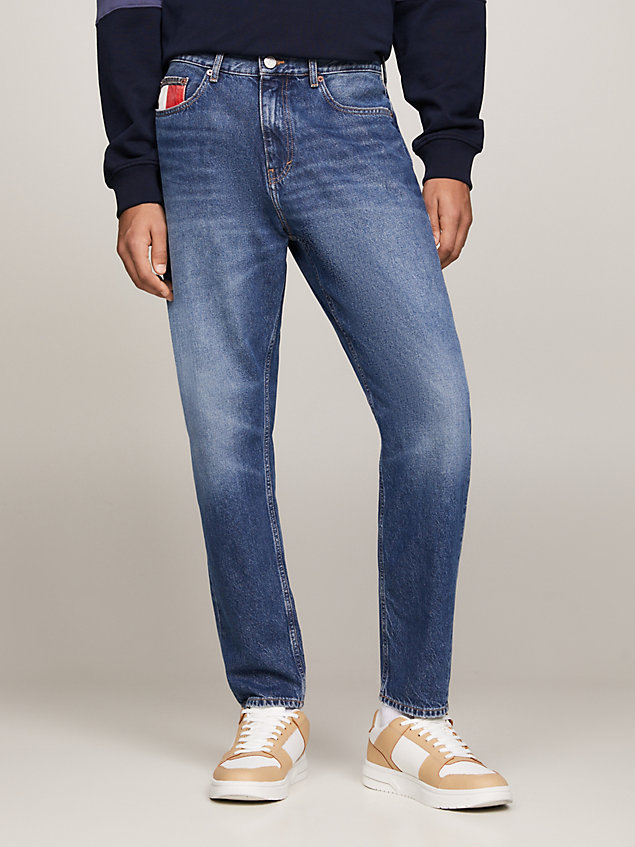jeans isaac archive relaxed fit affusolati denim da uomini tommy jeans