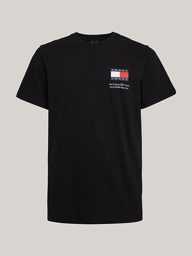black essential logo slim fit t-shirt for men tommy jeans