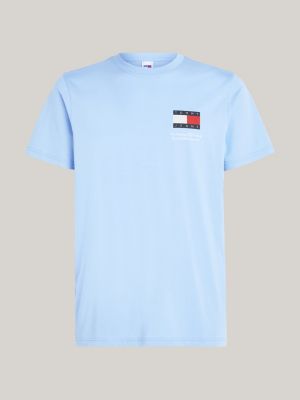 blue essential slim fit logo t-shirt for men tommy jeans