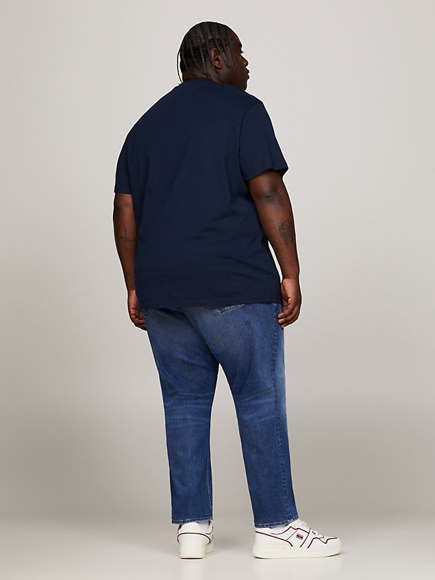 t-shirt essential slim fit con logo blue da uomo tommy jeans