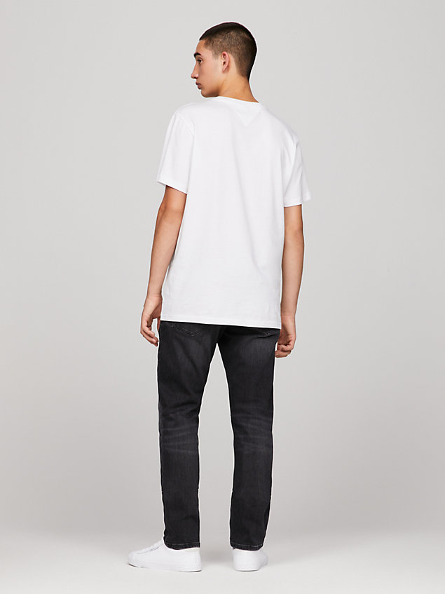 t-shirt essential slim fit con logo white da uomo tommy jeans