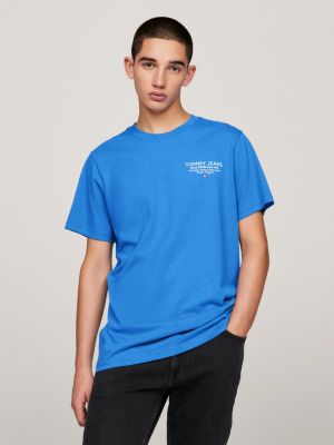 Fit | Logo Tommy Slim Essential Blue T-Shirt Hilfiger |