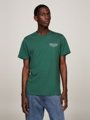 Mens plain outlet green t shirt