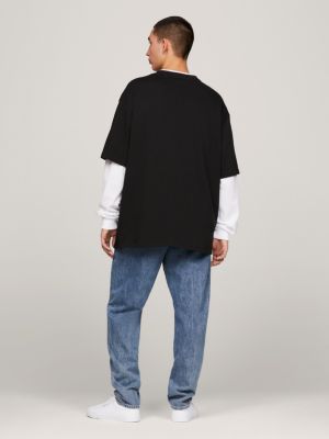 Logo Oversized Fit T-Shirt | Black | Tommy Hilfiger