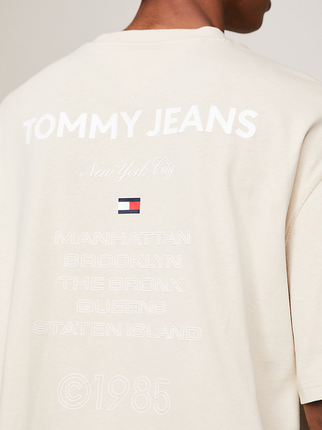 t-shirt 1985 collection oversize beige da uomo tommy jeans