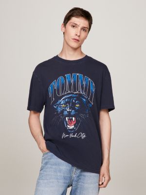 Tommy Jeans Regular Vintage College Tiger T-Shirt, Black