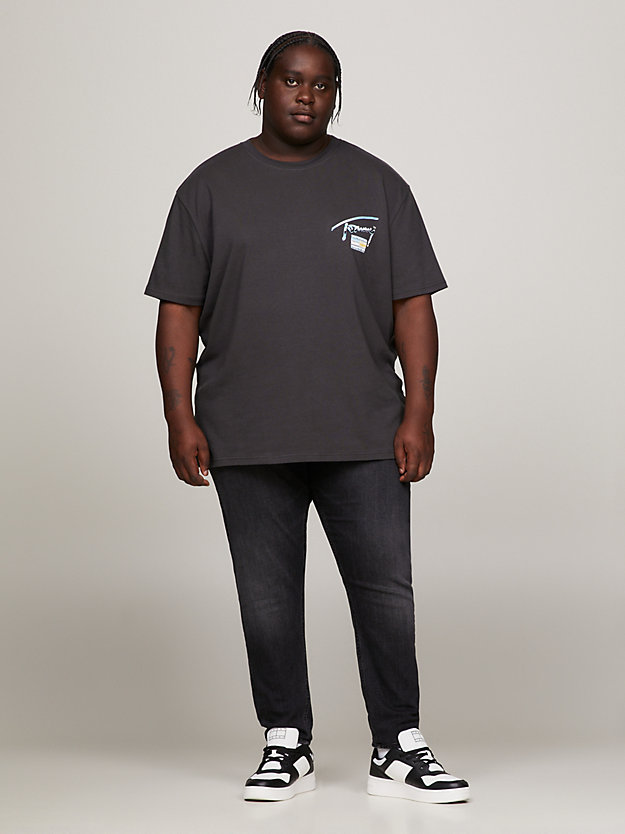 grey metallic back logo t-shirt for men tommy jeans