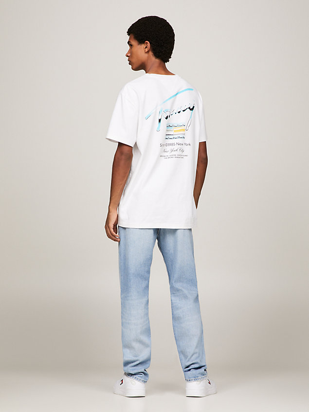 white metallic back logo t-shirt for men tommy jeans
