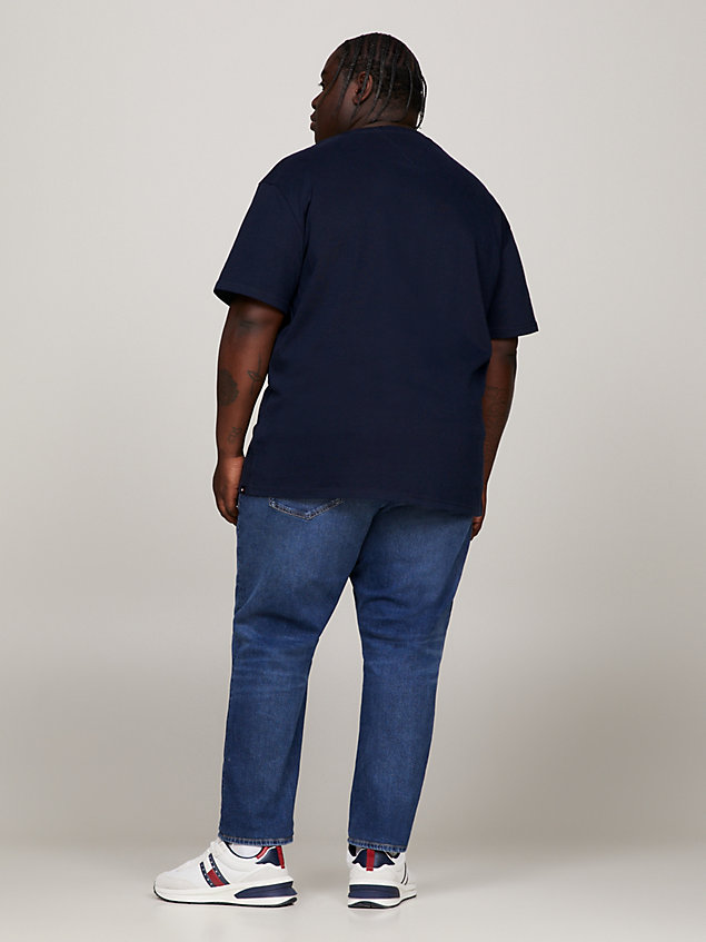 blue archive logo brushed jersey t-shirt for men tommy jeans