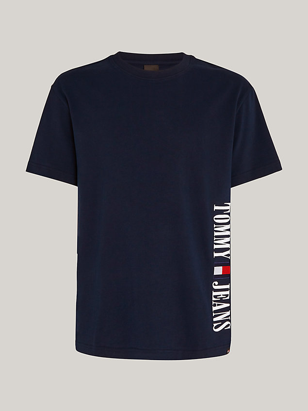 blue archive logo brushed jersey t-shirt for men tommy jeans