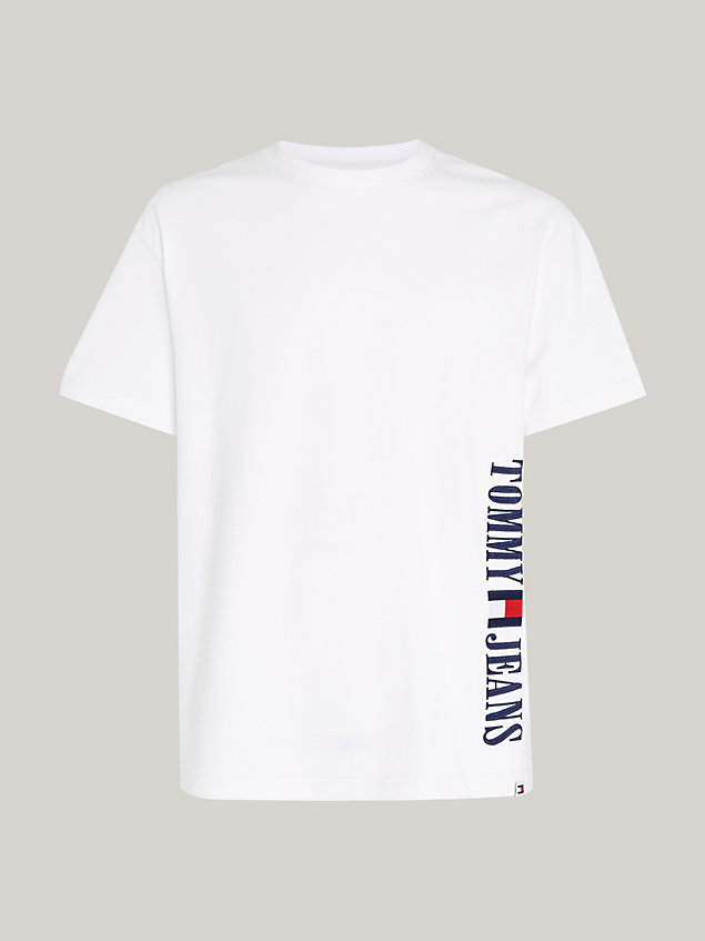 white archive logo brushed jersey t-shirt for men tommy jeans