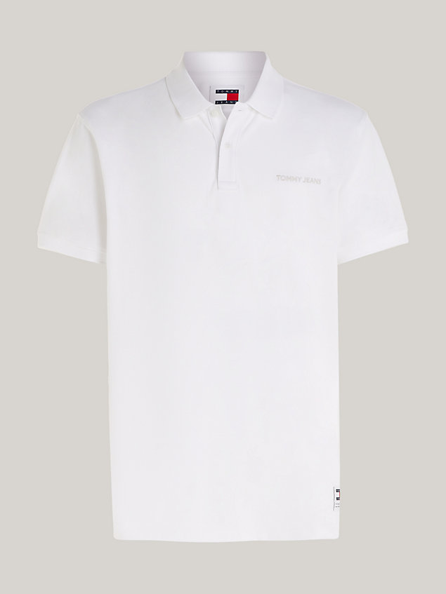 white classics logo regular fit polo for men tommy jeans