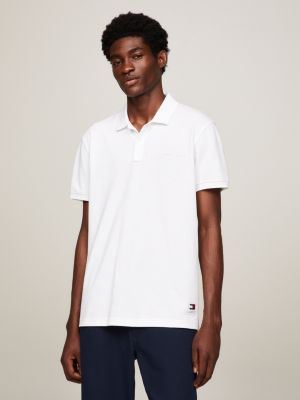 Polo ajusté Tommy Hilfiger noir à liseré pour homme