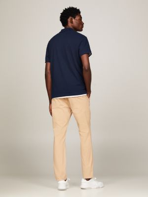 polo regular fit con distintivo blu da uomini tommy jeans