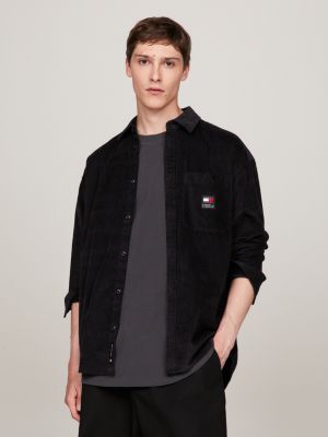 Teddy Fleece Casual Fit Overshirt, Black