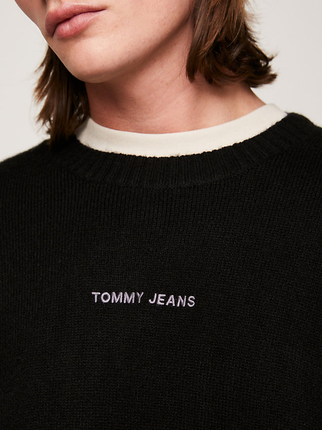 pullover classics con logo black da uomo tommy jeans