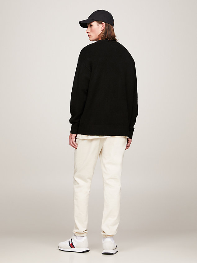pullover classics con logo black da uomo tommy jeans
