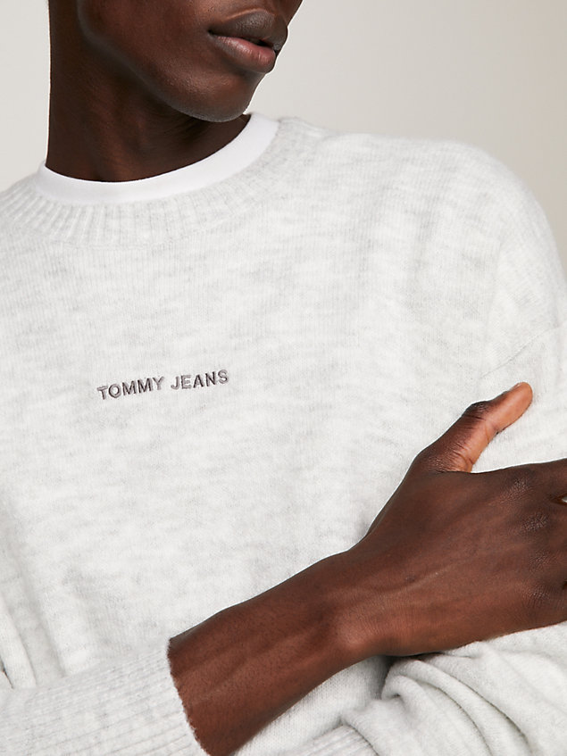 pullover classics con logo grey da uomo tommy jeans