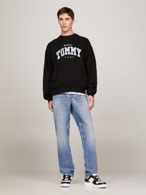 Sudadera negra de corte estándar con capucha y logo de estilo universitario  de camuflaje de Tommy Jeans