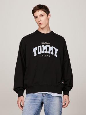 Sudadera negra de corte estándar con capucha y logo de estilo universitario  de camuflaje de Tommy Jeans