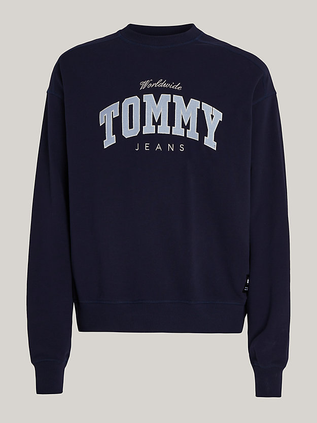 Varsity Boxy Cropped Sweatshirt | Blue | Tommy Hilfiger