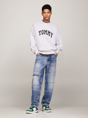 Varsity Boxy Cropped Sweatshirt | Grey | Tommy Hilfiger