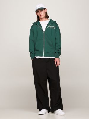 green relaxed fit hoodie mit logo hinten für herren - tommy jeans