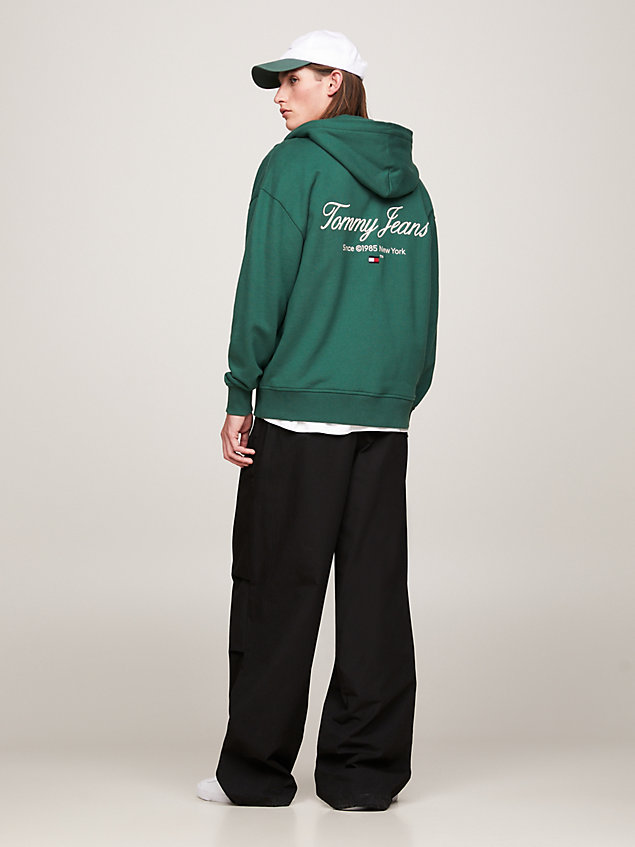 green relaxed fit hoodie mit logo hinten für herren - tommy jeans