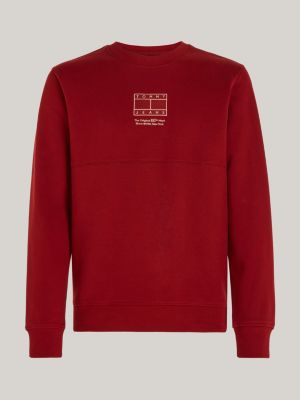 Red tommy hilfiger clearance crew neck