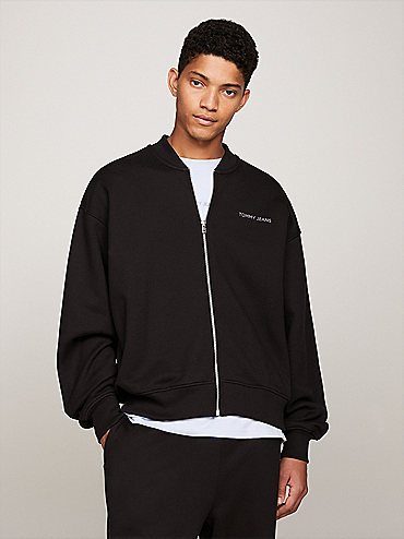 Water Repellent Packable Quilted Bomber Jacket | Black | Tommy