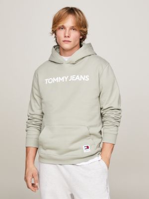 Sweat zippé à capuche Tommy Hilfiger gris clair chiné brodé | Rue Des Hommes