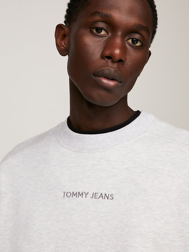 grey classics boxy fit fleece-sweatshirt für herren - tommy jeans