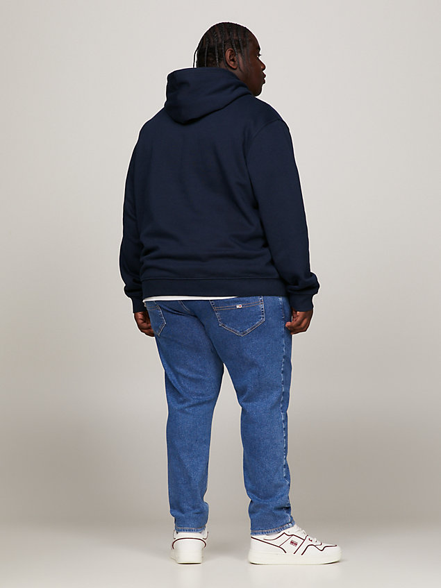 blue essential hoodie mit logo für herren - tommy jeans