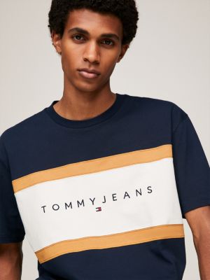 Colour-Blocked Crew Neck T-Shirt | Blue | Tommy Hilfiger