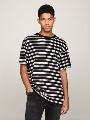 Striped crew neck outlet t shirt