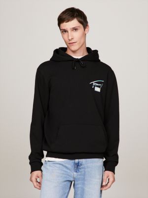 Sweat capuche logo m tallis au dos Noir Tommy Hilfiger