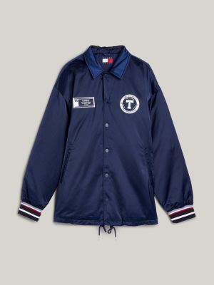 Varsity Back Logo Longline Coach Jacket | Blue | Tommy Hilfiger