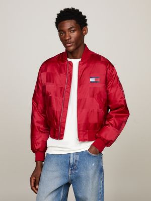 Dual Gender Jacquard Boxy Fit Bomber Jacket | Red | Tommy Hilfiger