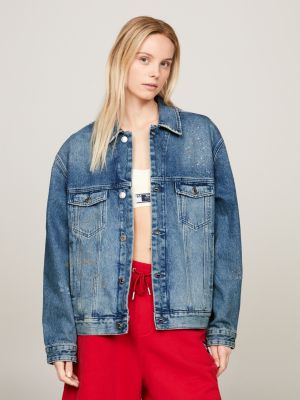 Distressed cheap trucker jacket