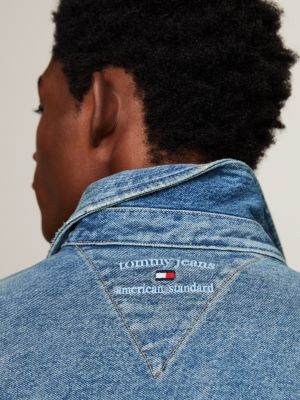 Dual Gender Distressed Denim Trucker Jacket