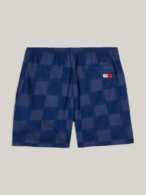 Genderneutrale Relaxed Fit Schachbrett Shorts Blau Tommy Hilfiger