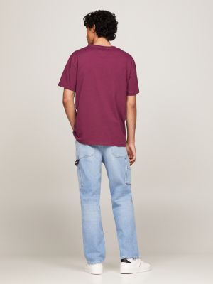 Rundhals-T-Shirt mit Tommy-Flag-Logo | Violett | Tommy Hilfiger