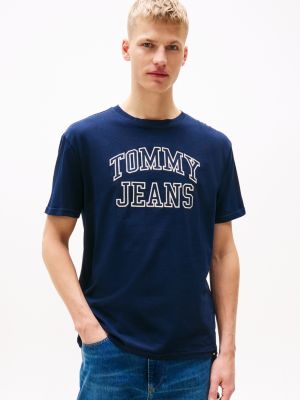 blue prep explorer t-shirt mit logo-applikation für herren - tommy jeans