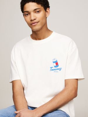 white plus back graphic t-shirt for men tommy jeans